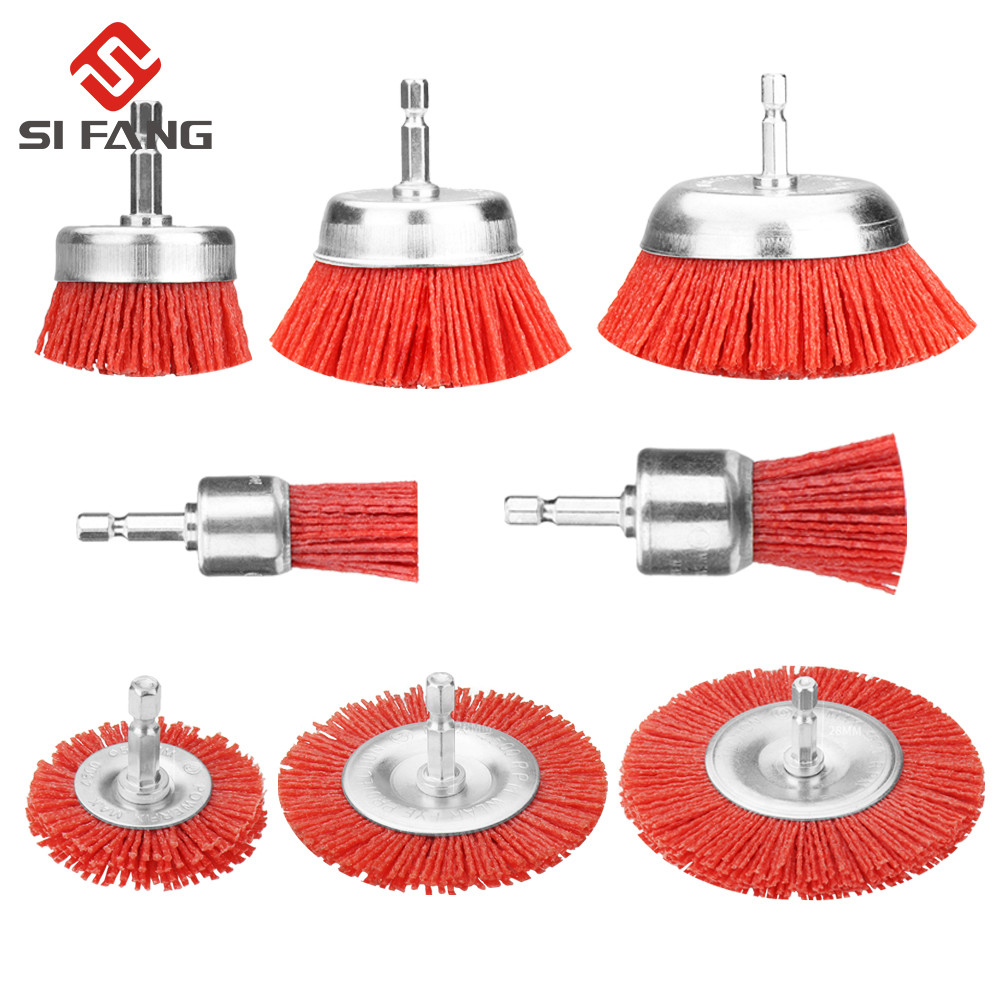Nylon Cup Brush Abrasive Wire Wheel Brush for Drill Rotary Tool Wood Polishing Deburring Cleaning