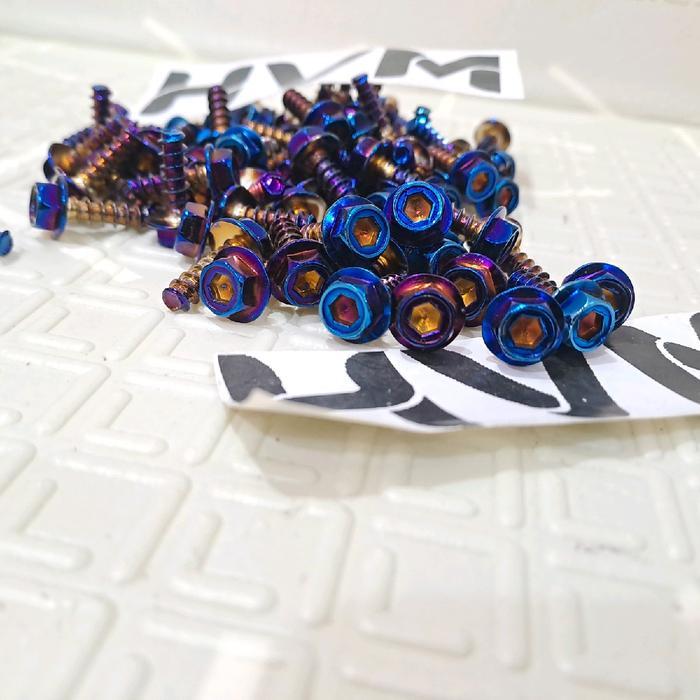 "New" isi 20 baut body yamaha probolt 2 kunci chrom 2kunci motor mio j mio soul jupiter z force 1