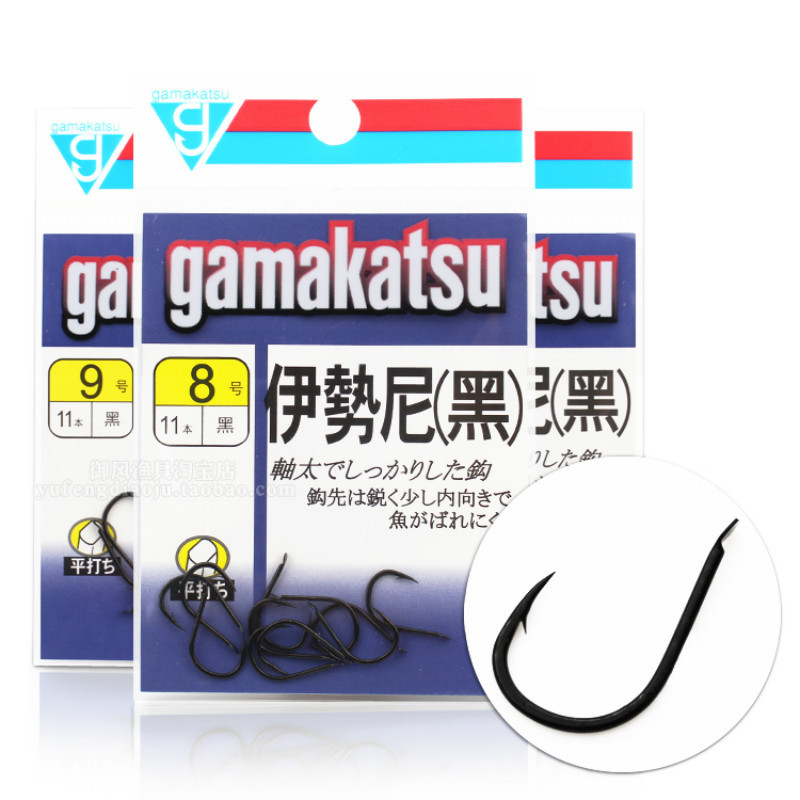 Gamakatsu ISEAMA Black Fishing Hooks Barbed Hooks Carbon Steel Carp Fishing Anzol Ultra Point