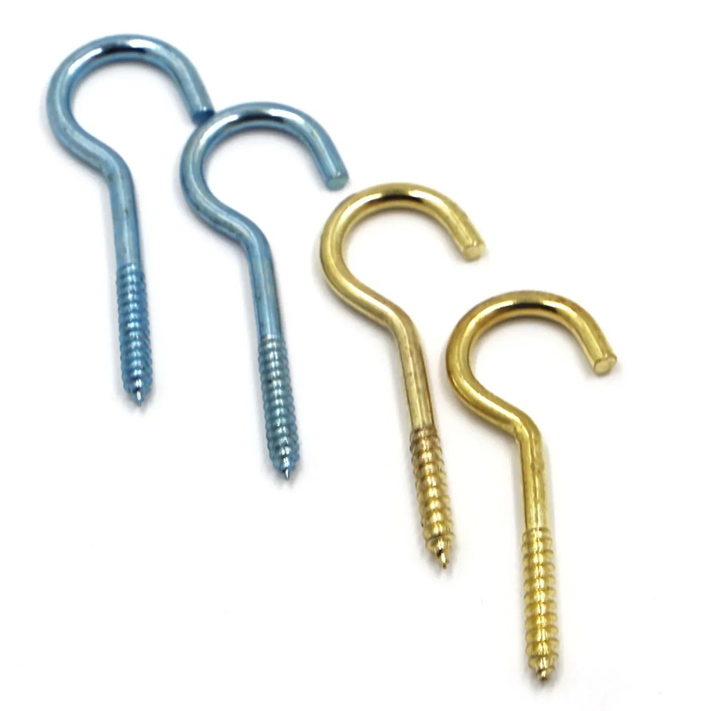 1# - 14# Carbon Steel Light Hook Ring screw Question Mark Hook Sheep Eye Screw Self-tapping Screw