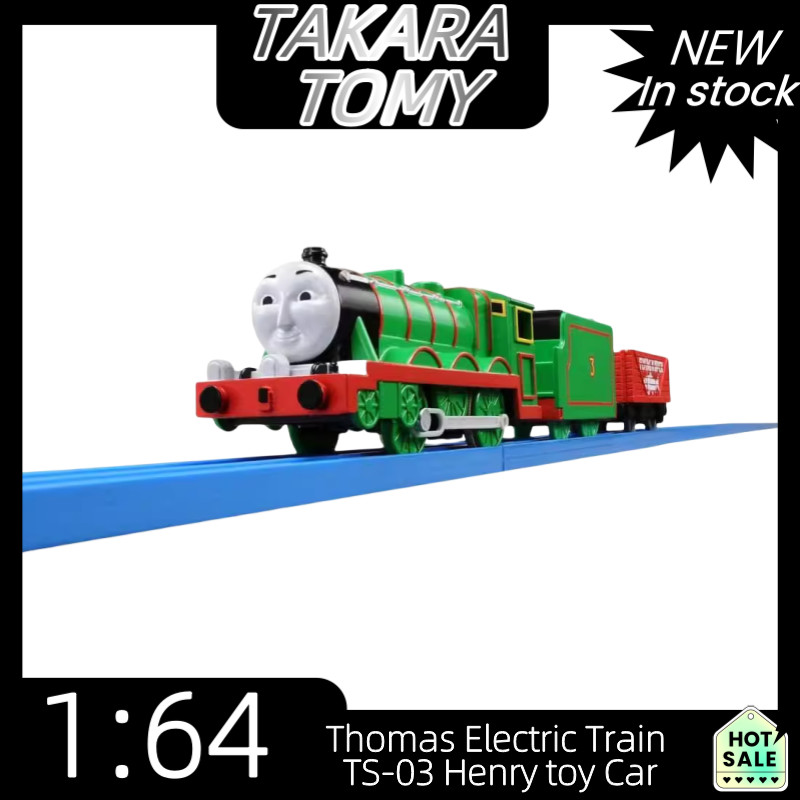 Takara Tomy 1:64, Thomas And Electric Train Ts-03 Henry Toy Car, Alloy Die-Cast Simulation Car El,