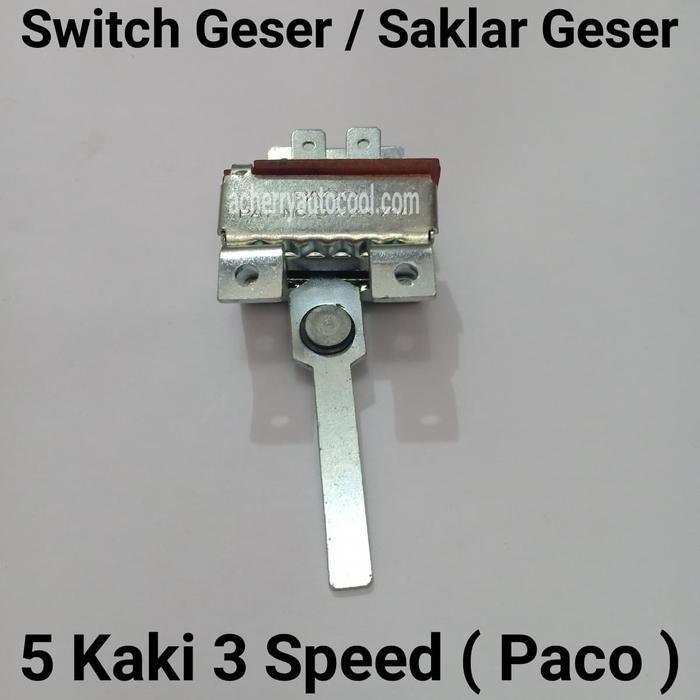 Saklar Geser Universal AC Mobil 5 Kaki 3 Speed Switch Geser Paco