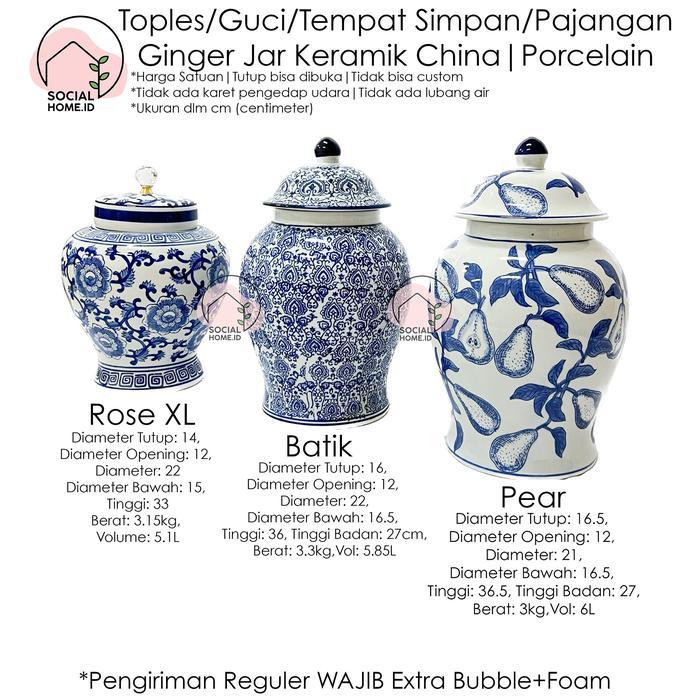 TOPLES GUCI TOCHIN KERAMIK CHINA PORCELAIN PORSELAIN BIRU UK. BESAR