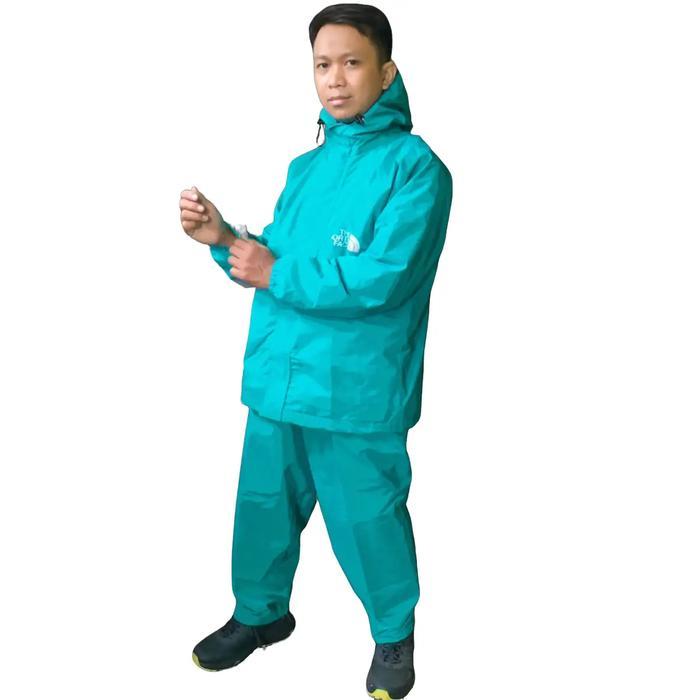 The North Face Jas Hujan Setelan Tnf Jaket Dan Celana Unisex Te En Ef Taslan Parasut Coating Size M