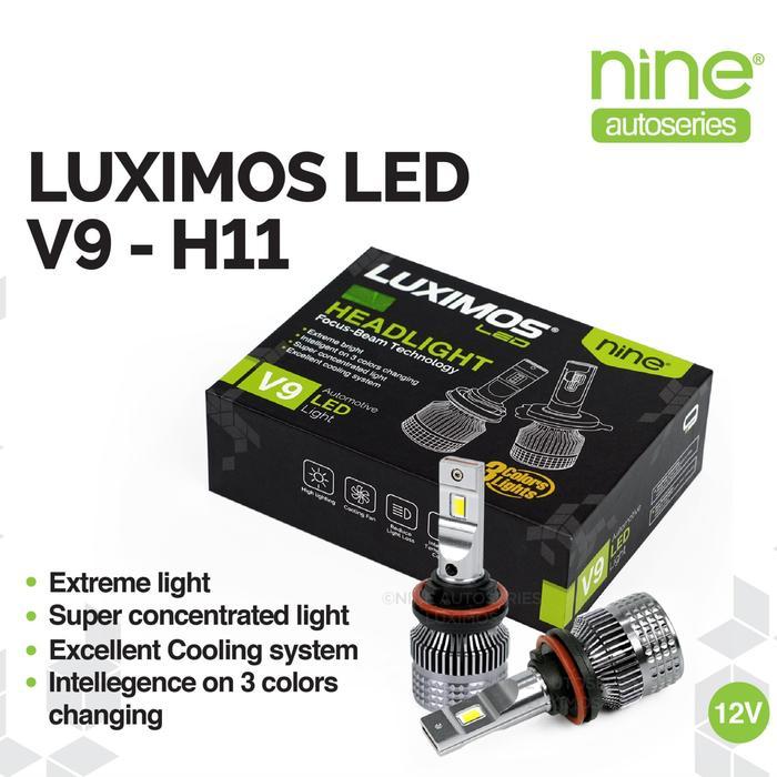Luximos Lampu Utama Mobil 36W H4 H11 Extreme Bright 3 Color White Yellow Warm White V9 - Nine