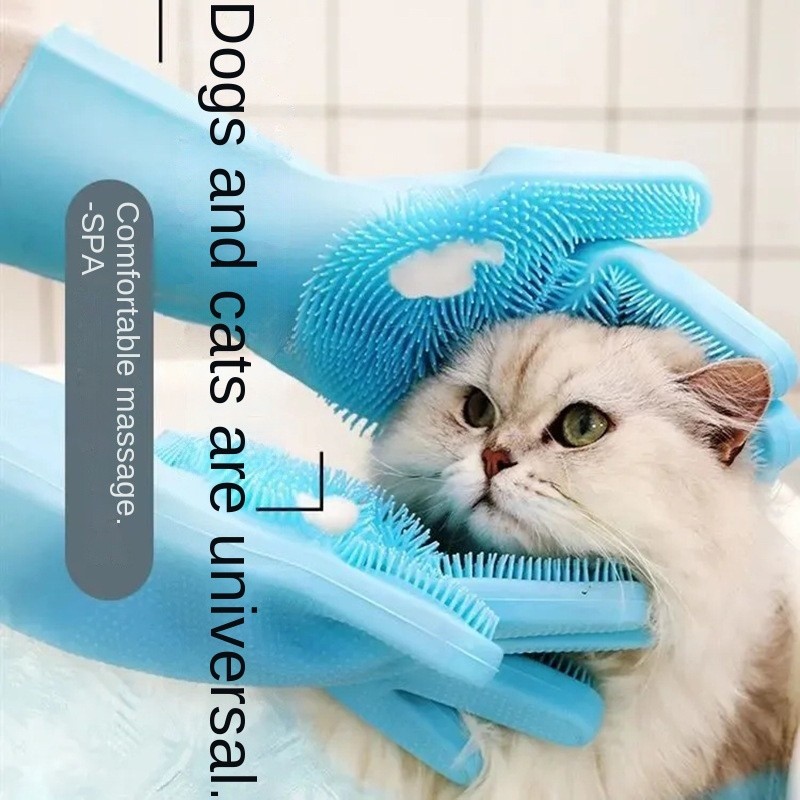 Pet Bath Massage Hair Removal Gloves Bath Brush Dog Bath Brushes Pets Massages High-Quality Glove