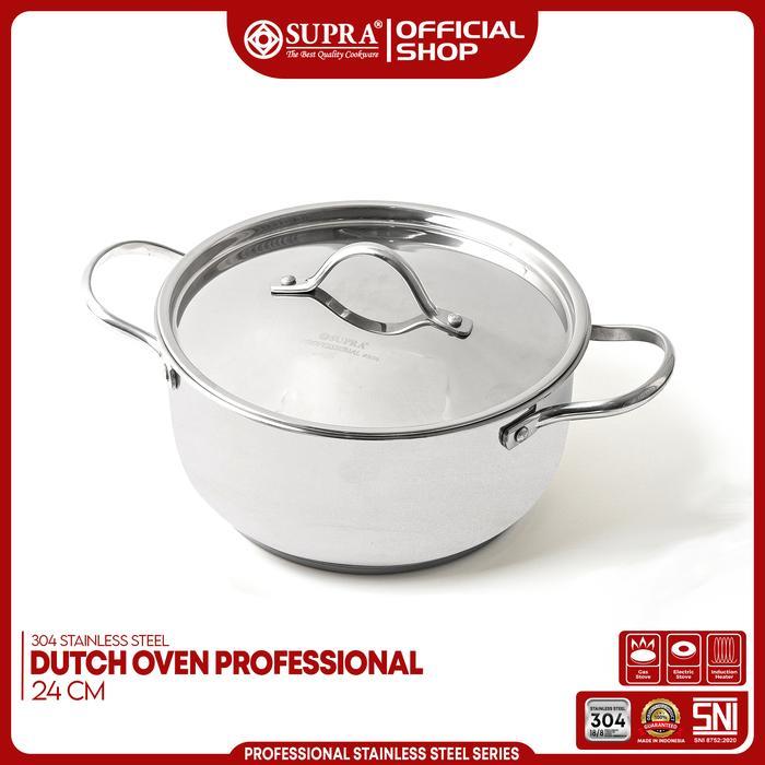 SUPRA Panci Stainless Steel SUS 304 Dutch Oven 24 Cm Professional Series