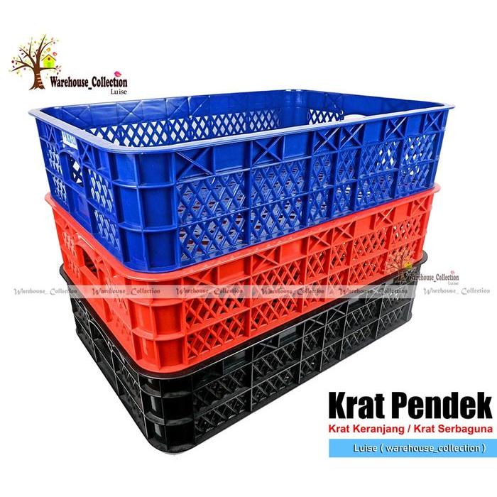 Krat Pendek Persegi Panjang/ Krat Industri Pendek/ Keranjang Roti & Buah Serbaguna/ Krat Khado