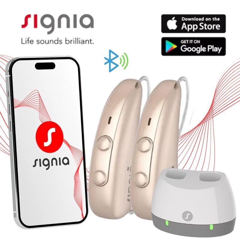 Signia Pure C&G IX Computer Programmable Hearing Aid 1IX/2IX 1 Pair Bluetooth 110dB Rechargeable for