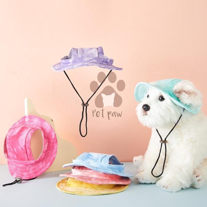 Topi Anjing Kucing Aksesoris Hewan Premium Import New Beach Hat Topi Pantai Beach Cap Aksesoris