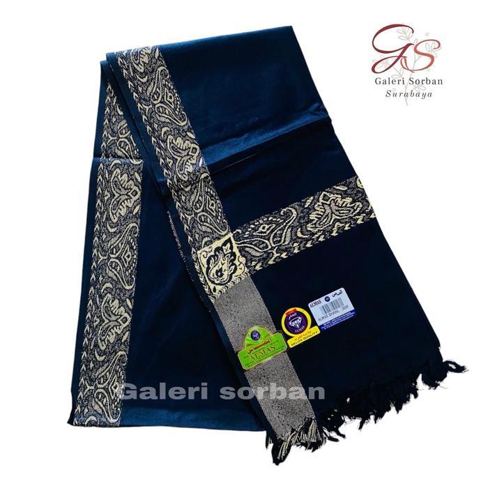 Sorban Almas Tristar Kashmiri Black Gold Shawl Almas Hitam 308F