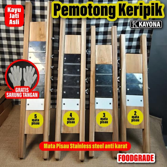 PEMOTONG KERIPIK PISANG ALAT SERUT KERIPIK KAYU JATI PISAU STAINLEES STEEL ANTI KARAT
