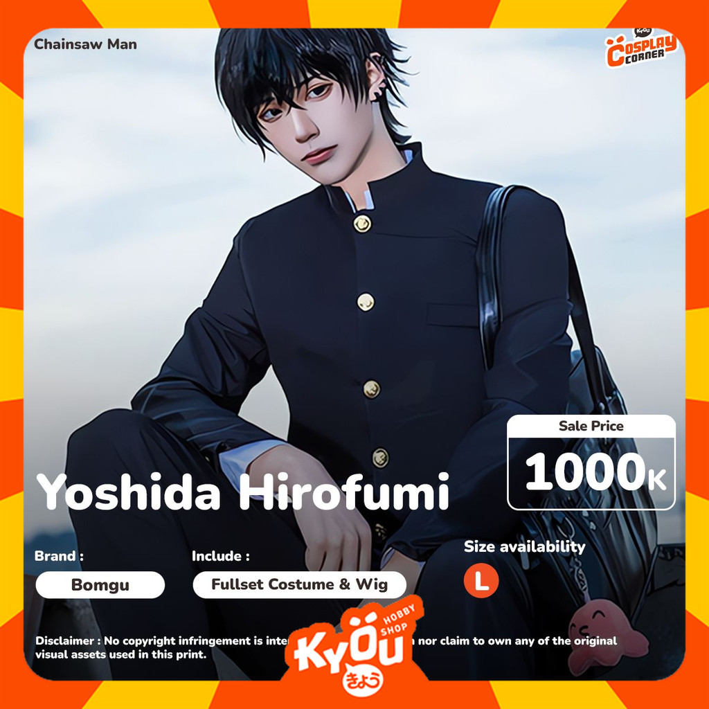 [SELL] Bomgu Yoshida Hirofumi Cosplay Costume Set - Chainsaw Man (Size L) [KCC]