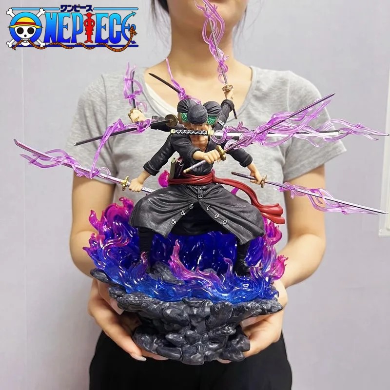 40cm Anime Figures One Piece Roronoa Zoro Action Figures Pvc Model Anime Surrounding Characters