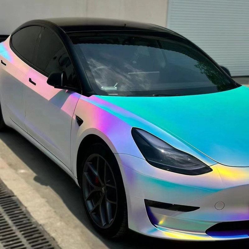 Premium Rainbow Mirror Vinyl Film Holographic Film Matte Chrome Vinyl Motorcycle Automobiles Car