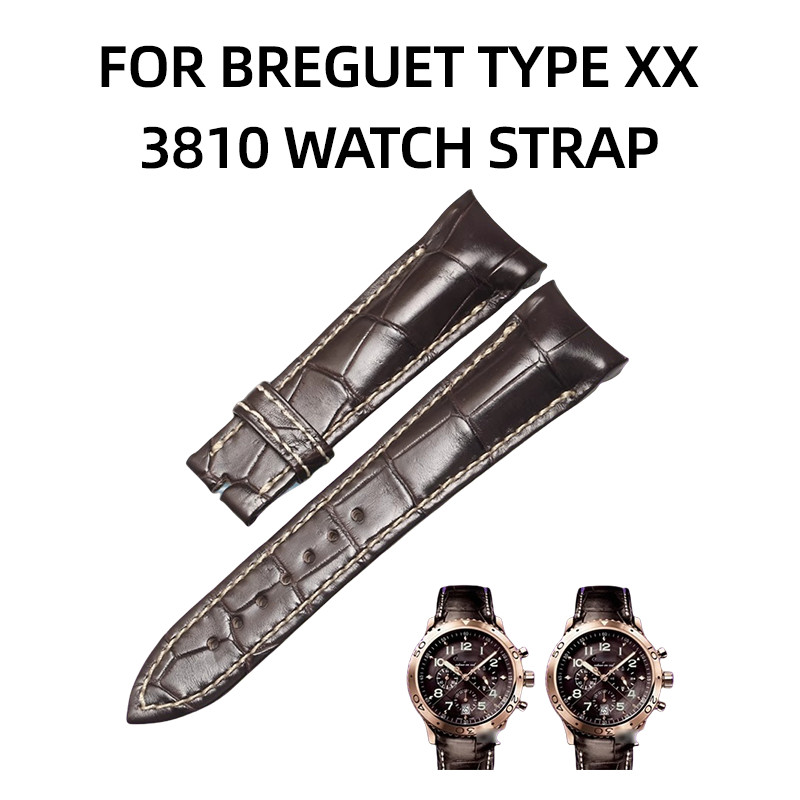 For Breguet Type Xx Alligator Leather Watch Strap 3810