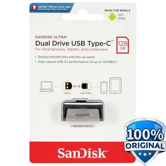Sandisk Ultra Flasdisk Usb Otg Type-C 128 Gb 3.1 Original