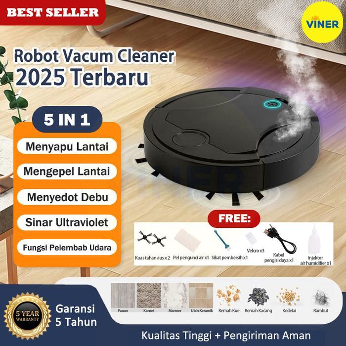 Viner Robot Vacuum Cleaner 5 In 1 Portable Penyedot Debu Rumah Sapu Otomatis/ Robot Sapu Dan Pel