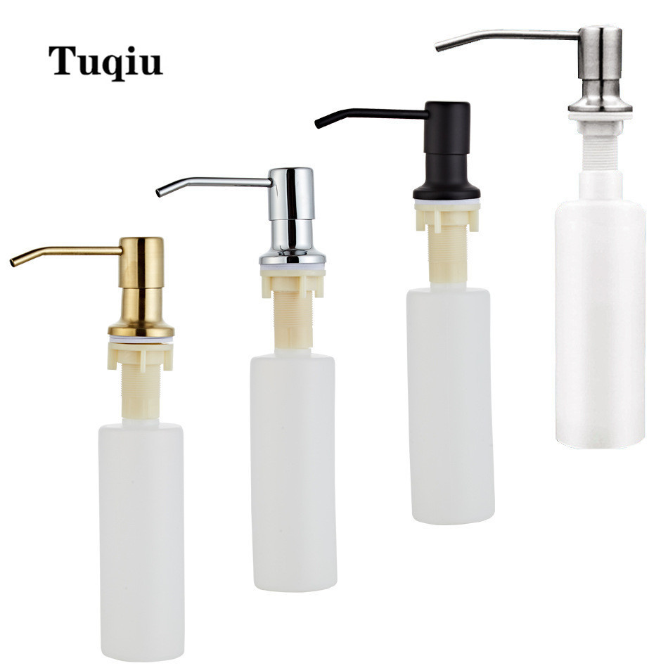 Tuqiu Kitchen Sink Soap Dispenser Stainless Steel Soap Dispenser Bathroom 300ML Soap Dispenser