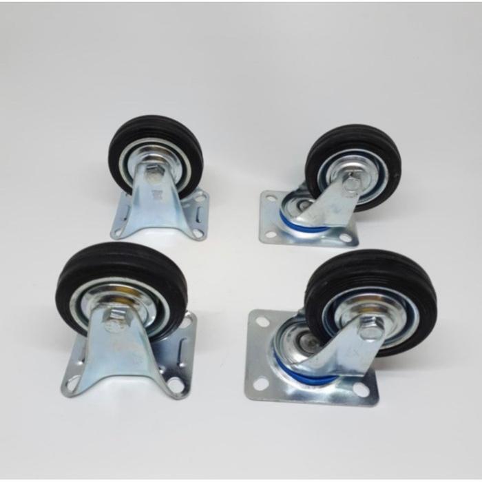 Roda Etalase 3 Inch / Roda Trolley / Roda Karet ( 2 Inch Hidup 2 Inch Mati )