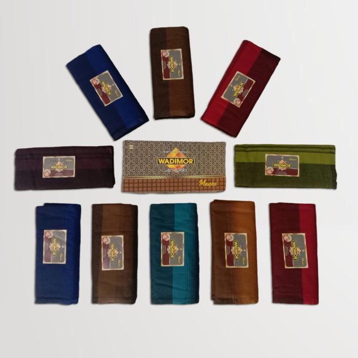 Wadimor Sarung Tenun Motif Manise 10PCS Dewasa Muslim Kain Katun Hitam Putih