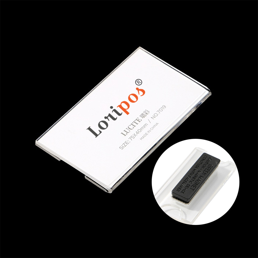 Magnetic Custom Logo Acrylic Student Worker Employee Id Name Card Holder Brooch Pin Id Card Chest
