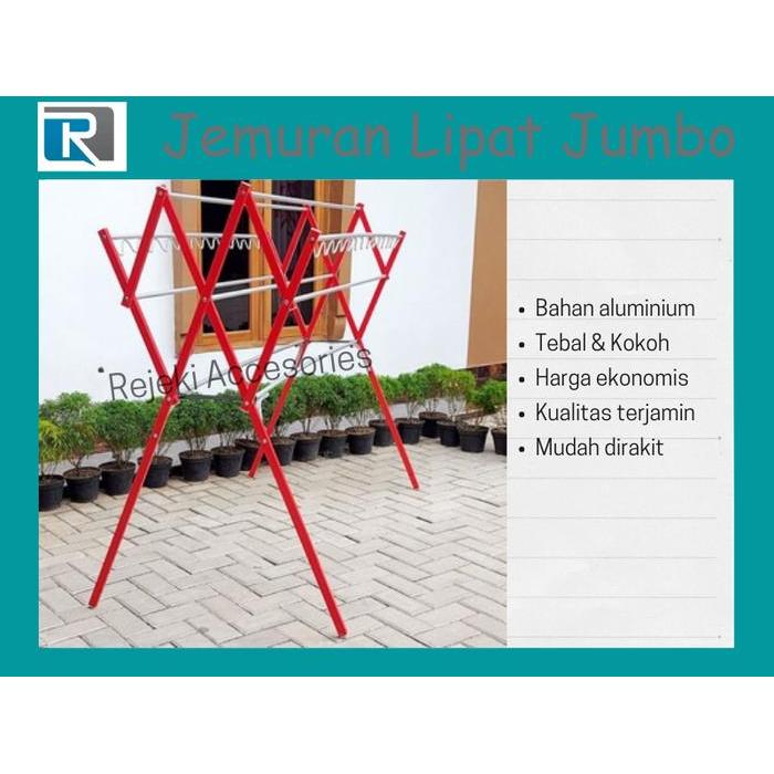 Jemuran Baju Lipat Aluminium Jumbo Premium Quality