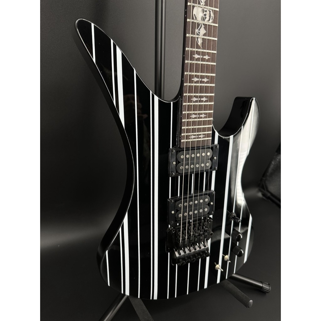 2026 hot selling Schecter Synyster Black Guitar White Stripes HH pickups FR Bridge