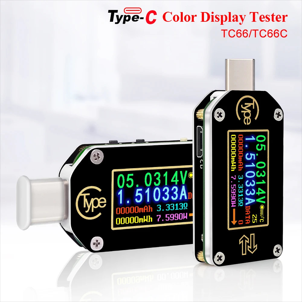 RD TC66/TC66C Type-C PD trigger USB Voltmeter ammeter voltage 2 way current meter multimeter PD