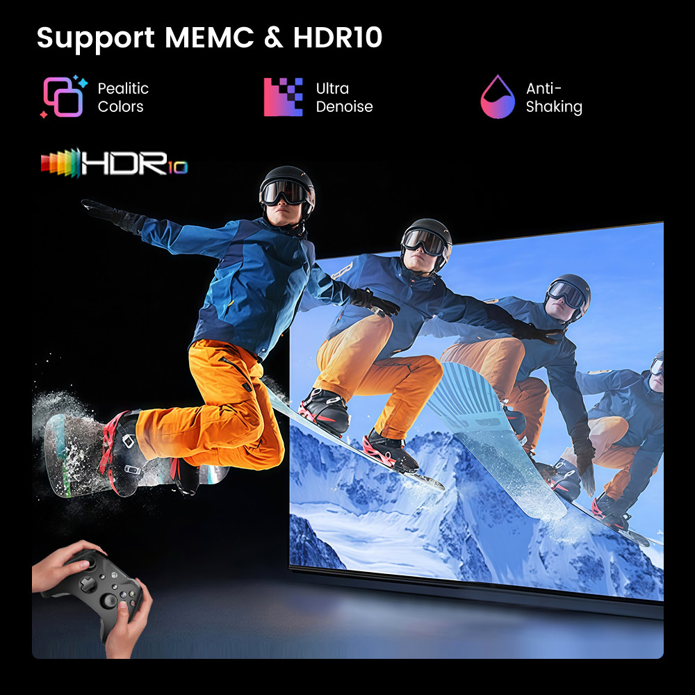 Touyinger Q13W 3800ANSI Full HD 4K Decoder Android 15 Support MEMC Smart TV Home Theater Fully