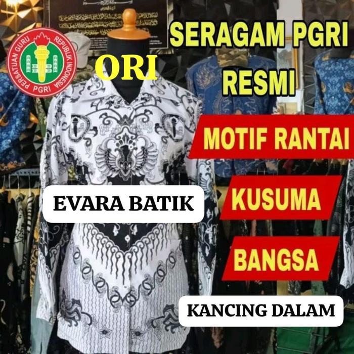 ASLI Seragam Resmi PGRI Terbaru 2025 & Tunik PGRI Motif Rantai Produk Kusuma Bangsa Pria & Wanita -