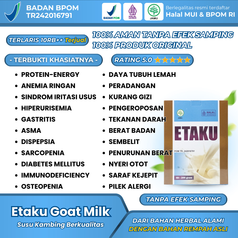 Susu Kambing Etaku Atasi Dermatitis atopik – eksim BPOM Halal