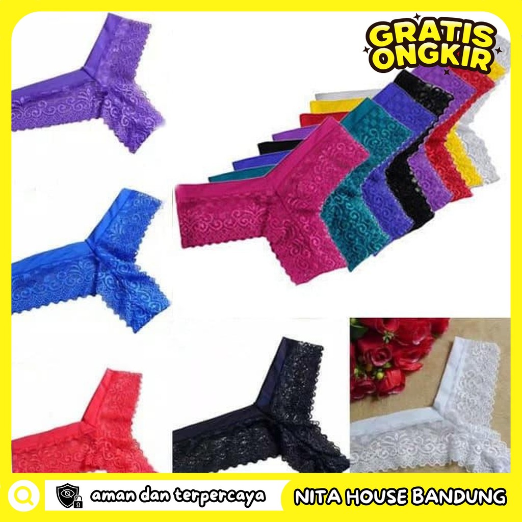 CELANA DALAM WANITA GSTRING CD THONG LACE POLA PRIVASI AMAN