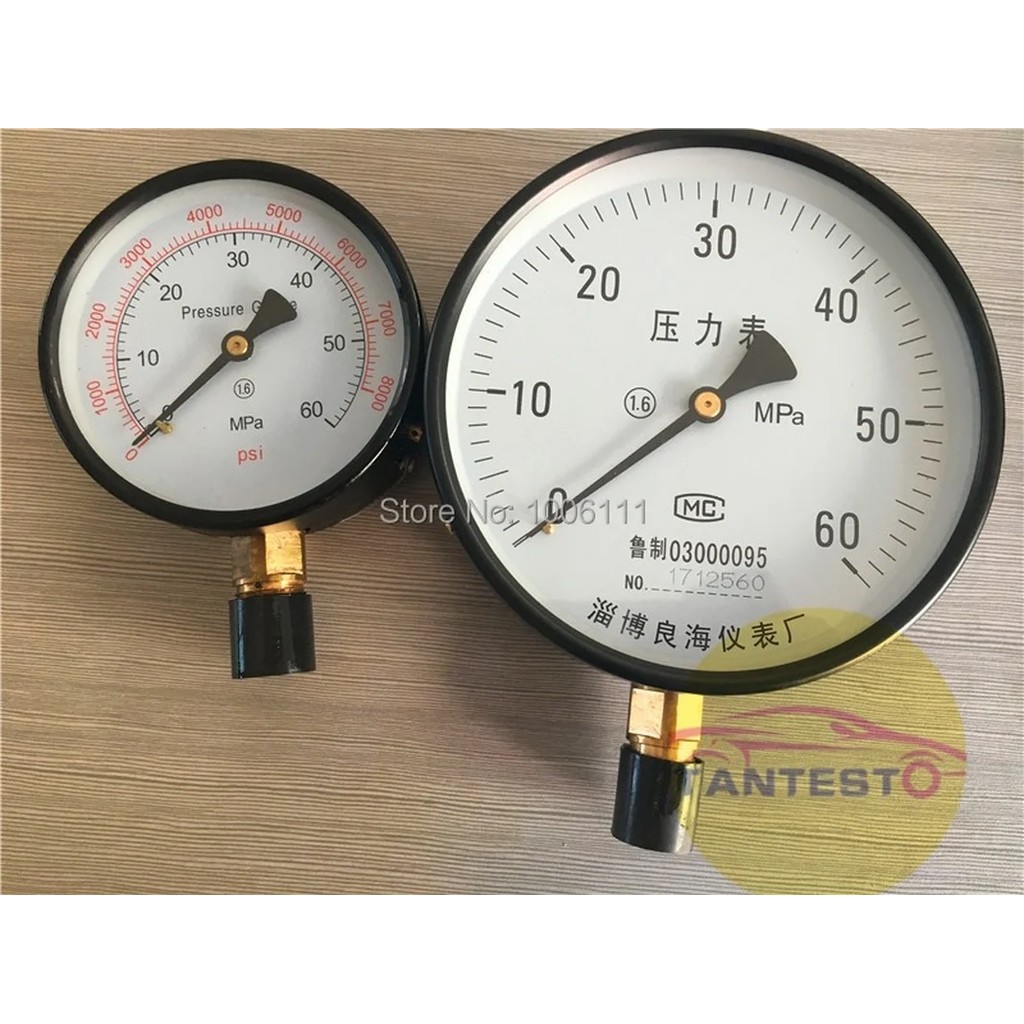 0-60MPA Pressure Gauge For S60H Diesel Injector Nozzle Tester, Common Rail Tester Tool