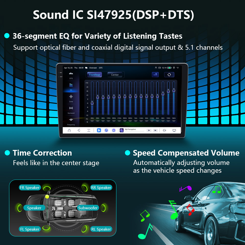 TS18 TS20 7870 8581A Universal 9 10 Inch QLED 2K Screen Android 13 Car Radio Multimedia Video Player