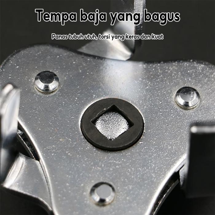 "New" Universal Kunci Filter Oil Filter Wrench 3 Kaki Kunci Pembuka Filter Oil Mobil Alat Perkakas