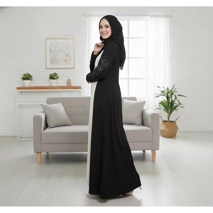 Hafsha Abaya Simple dan Mewah / Gamis Abaya Wanita Muslimah / Baju Muslim Elegan