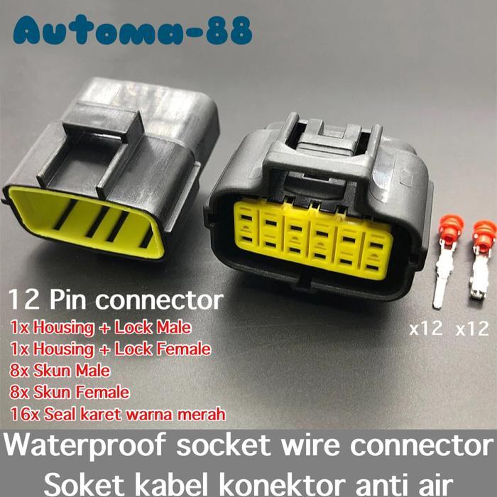 Soket kabel konektor otomotif motor mobil 8 10 12 pin kabel anti air