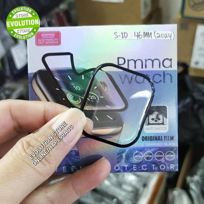 Stok Baru Apple watch series 10 series 11 42mm 46mm anti gores screen guard ceramic 3D Hitam