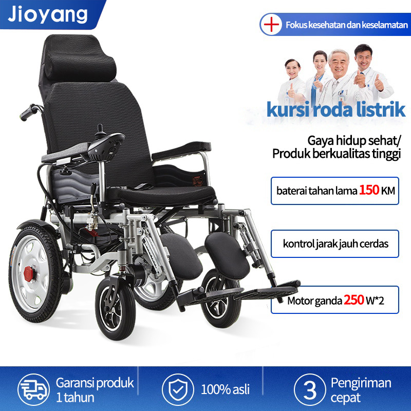 JIOYANG Kursi roda listrik cerdas sepenuhnya otomatis / kursi roda lipat telentangKursi roda medis /