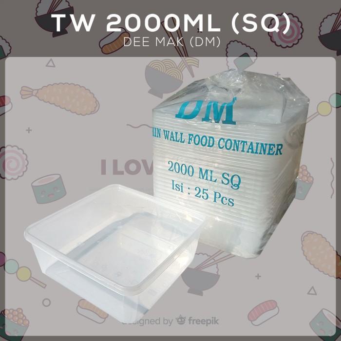 Thinwall Dm 2000Ml Square Food Container Box/Slop