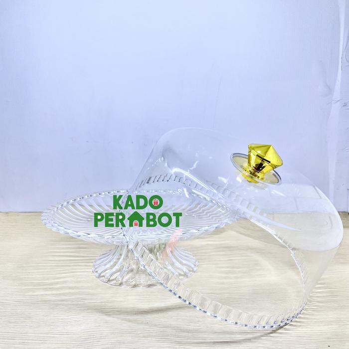 TEMPAT KUE GOLDEN LEMON - WADAH SAJI BOLU - PIRING BOLU TUTUP CANTIK