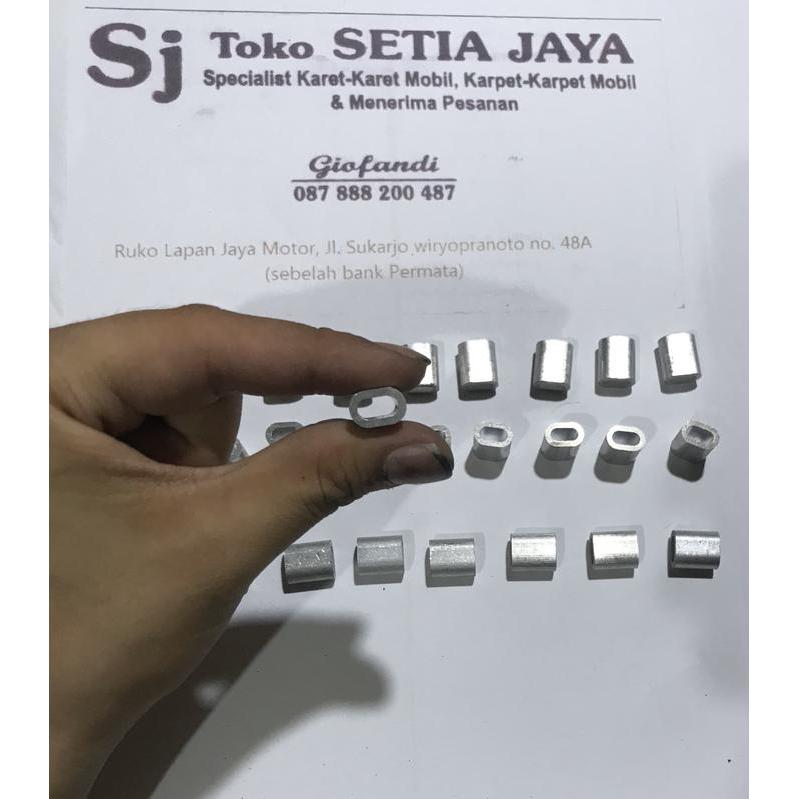 KARET STABILIZER MOBIL CRIMP FERRULE ALUMUNIUM 4MM /FEROL SLING WIRE ROPE/ KLEM KAWAT SLING MATERIAL