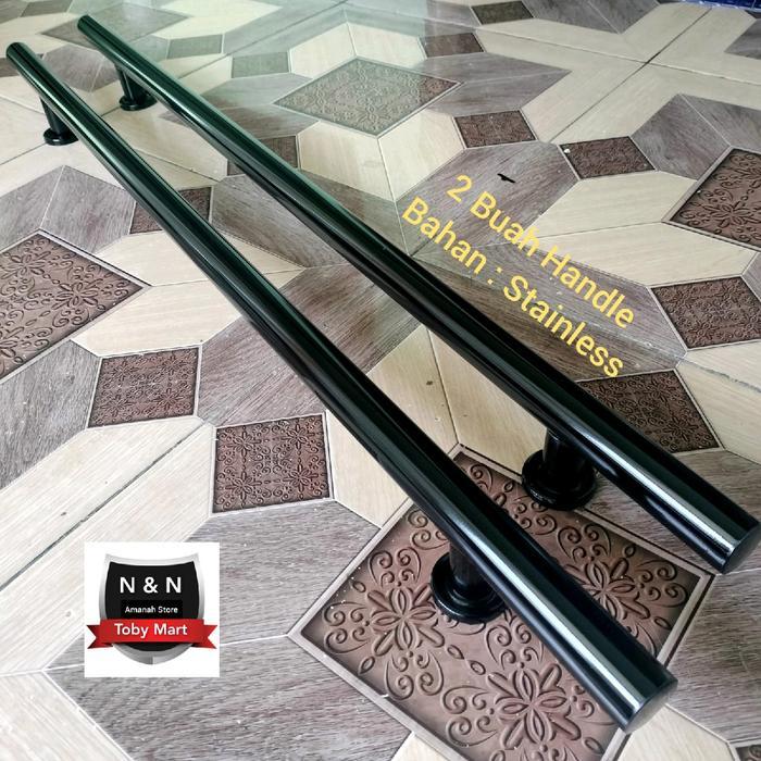 Handle pintu rumah 60cm Hitam Full - Tarikan pintu rumah panjang - Handle pintu rumah Hitam