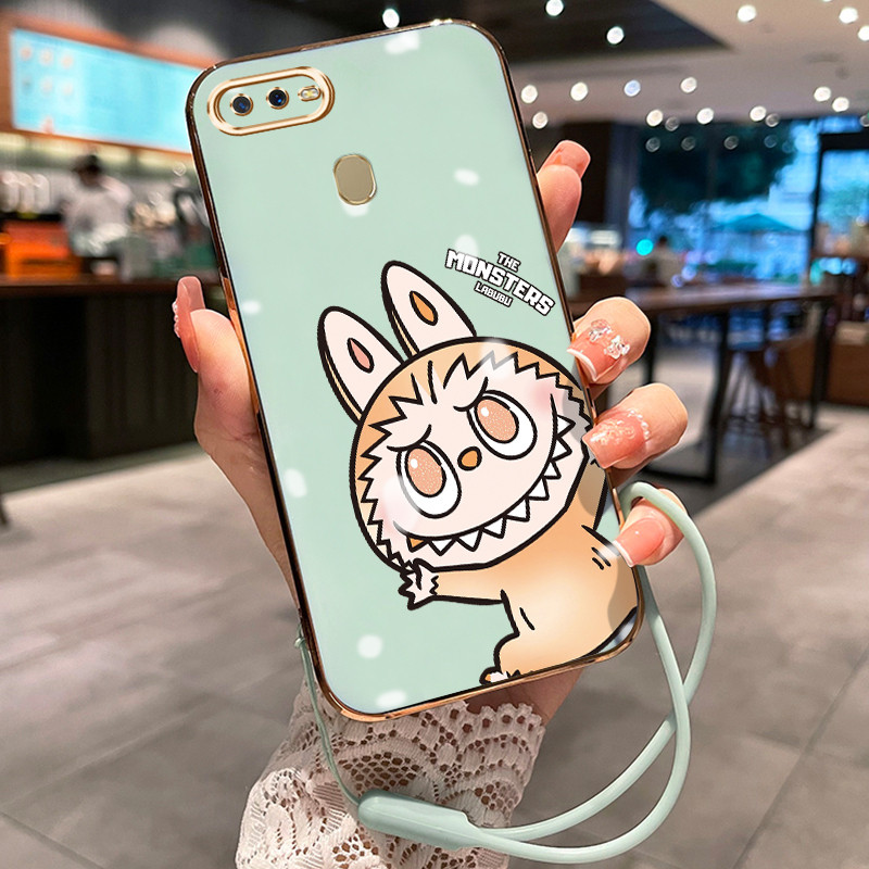 Casing Hp Untuk OPPO A7 A5s A12 A12s A11k Case HP Casing pola monster lucu Kesing Cesing tali berlap