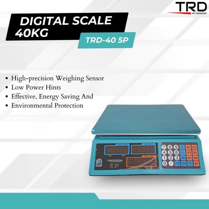 Troodon Timbangan Digital 40 Kg Stainless Timbangan Elektronik Digital Electronic Scale 40Kg Meja