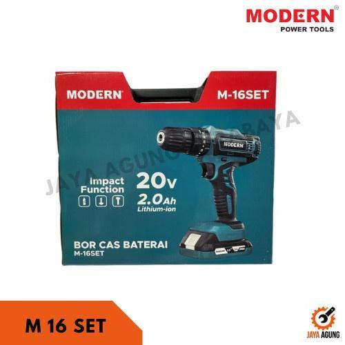 MODERN M 16 Drill Set 20V / Mesin Bor Baterai M16 / Cordless Impact