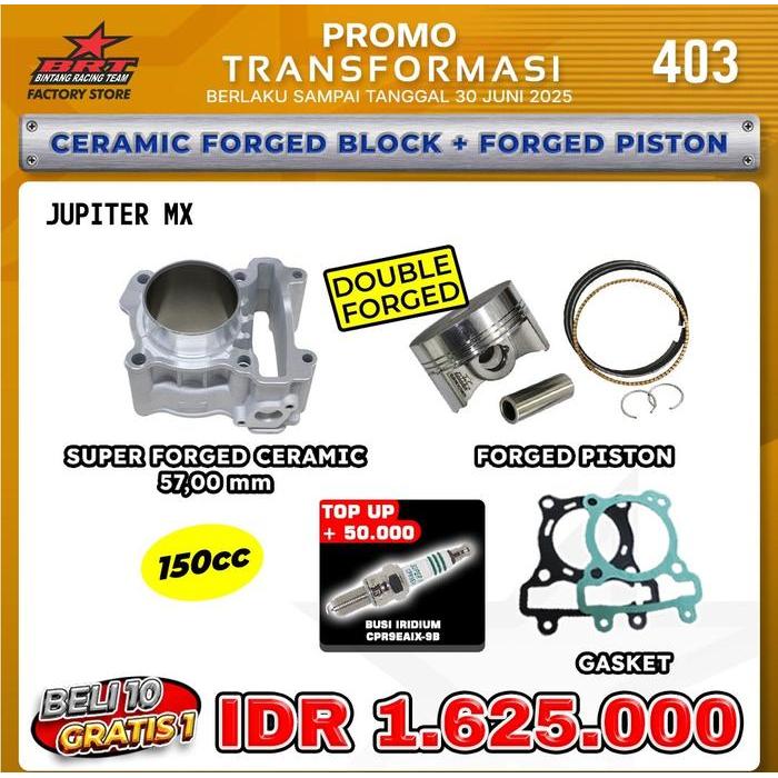 Promo 403 dan 404 Bore Up Blok Ceramic BRT Yamaha Vixion NVL NVA / MX King / Jupiter MX / MX New 135