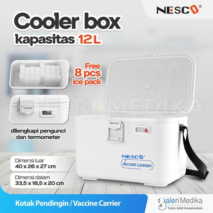 Nesco Cool Box Vaccine Carrier 12L Tempat Cooler Box Vaksin 12 Liter