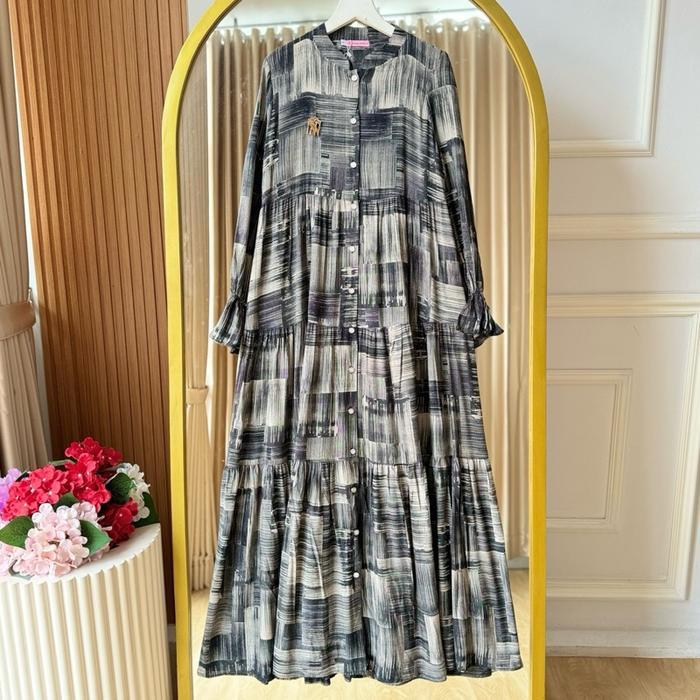 zeni NnFASHION ~ LALISA DRESS bahan Rayon Gamis Wanita Dewasa Muslimah Panjang kancing dress